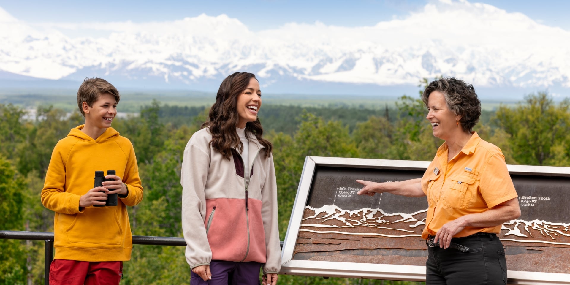 people talking to tour guide